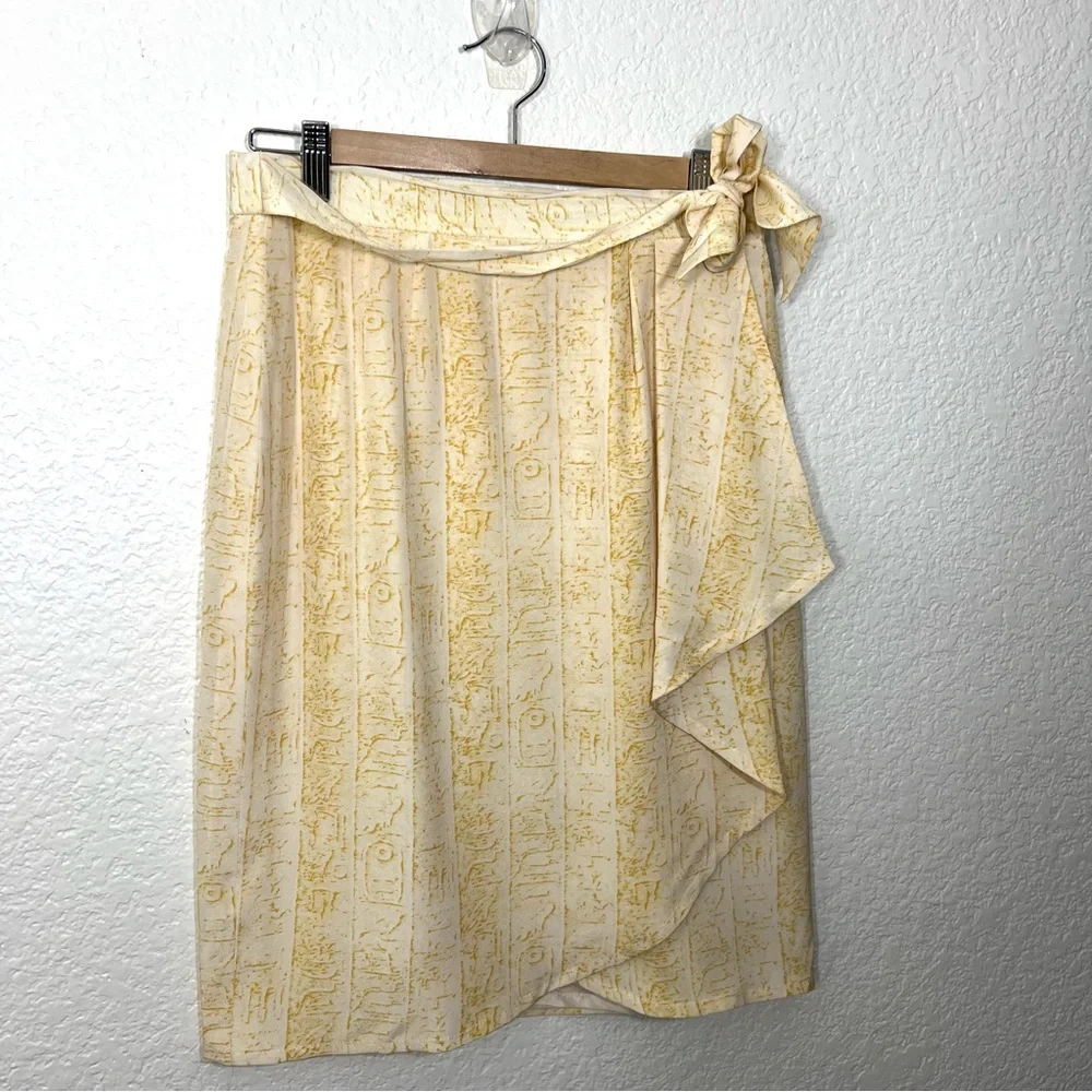 Vintage Escada Silk Wrap Skirt Printed Size M